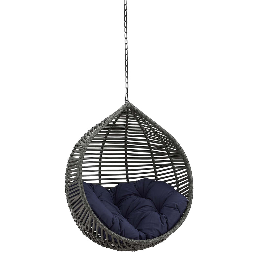 Ira Teardrop Outdoor Patio Swing Chair Without Stand in Gray Navy