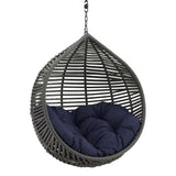 Ira Teardrop Outdoor Patio Swing Chair Without Stand in Gray Navy