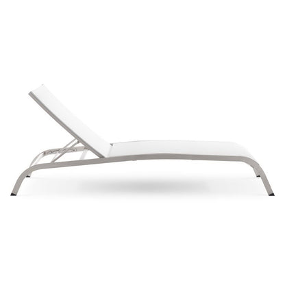 Savannah Mesh Chaise Outdoor Patio Aluminum Lounge Chair by Furniture for America