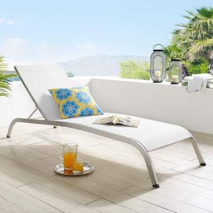 Savannah Mesh Chaise Outdoor Patio Aluminum Lounge Chair by Furniture for America