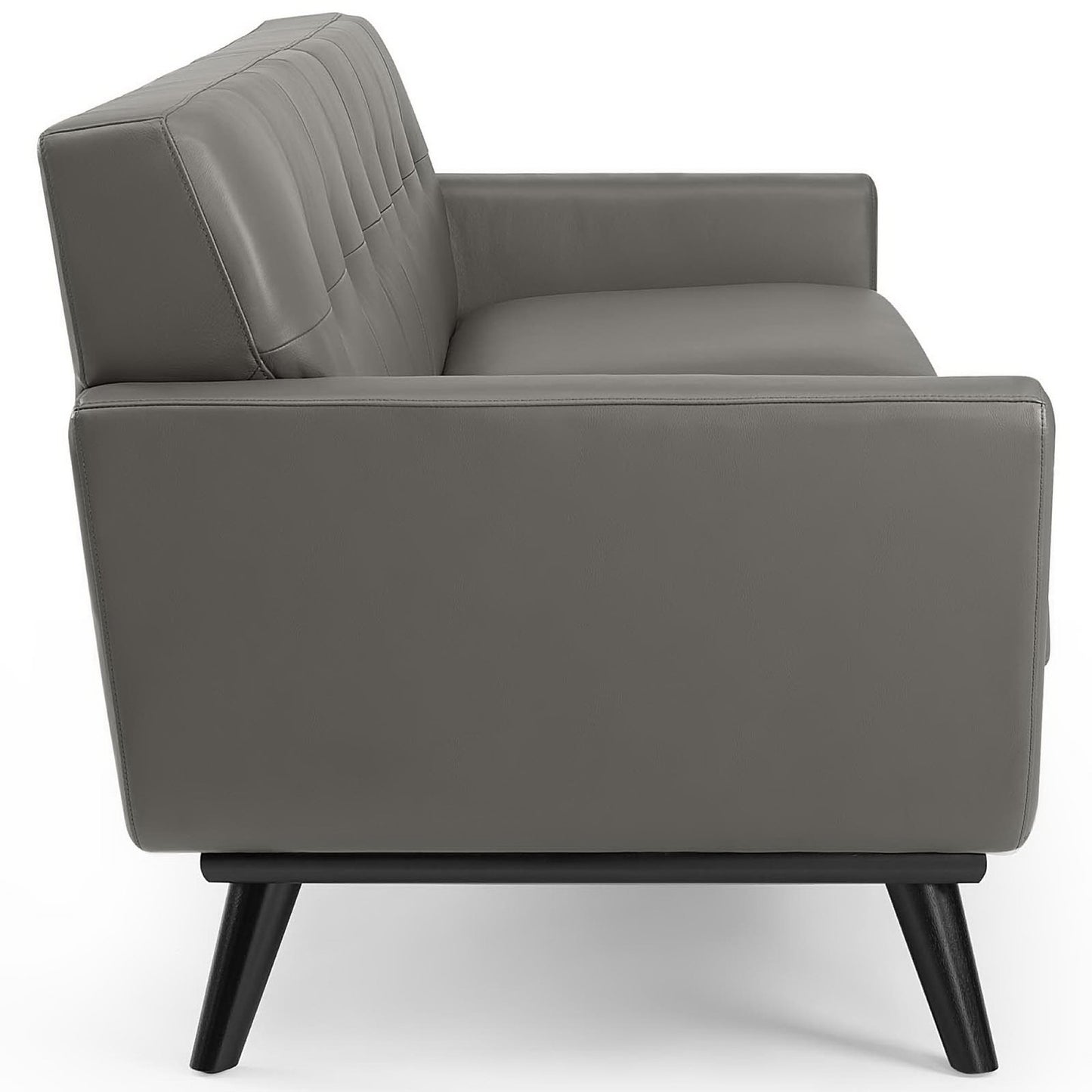 Flint Top-Grain Leather Living Room Lounge Sofa in Gray
