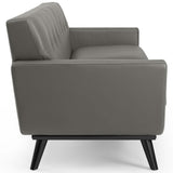Flint Top-Grain Leather Living Room Lounge Sofa in Gray