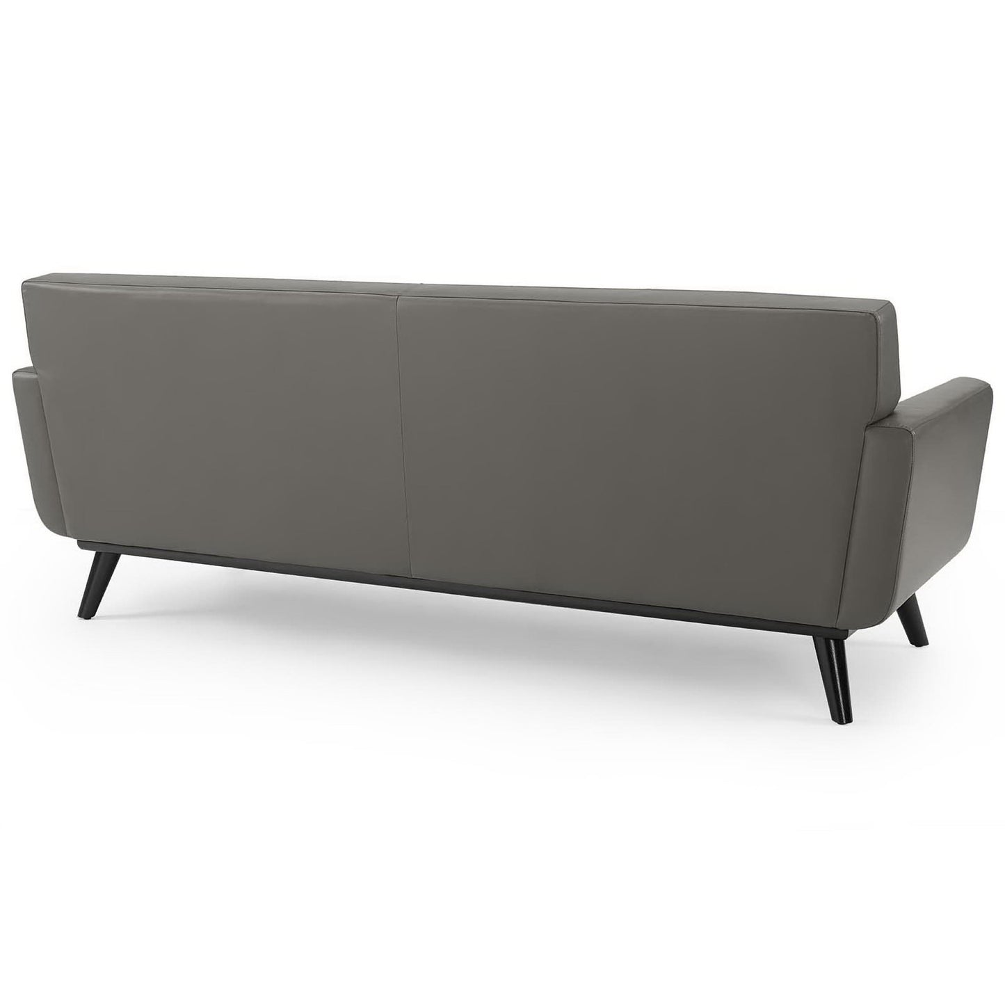 Flint Top-Grain Leather Living Room Lounge Sofa in Gray