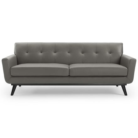 Engage Top-Grain Leather Living Room Lounge Sofa in Gray