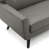 Flint Top-Grain Leather Living Room Lounge Sofa in Gray