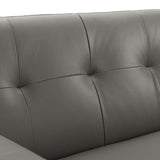 Flint Top-Grain Leather Living Room Lounge Sofa in Gray