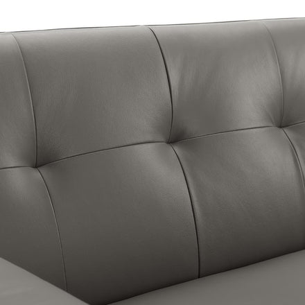 Engage Top-Grain Leather Living Room Lounge Sofa in Gray