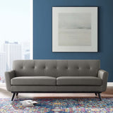 Flint Top-Grain Leather Living Room Lounge Sofa in Gray