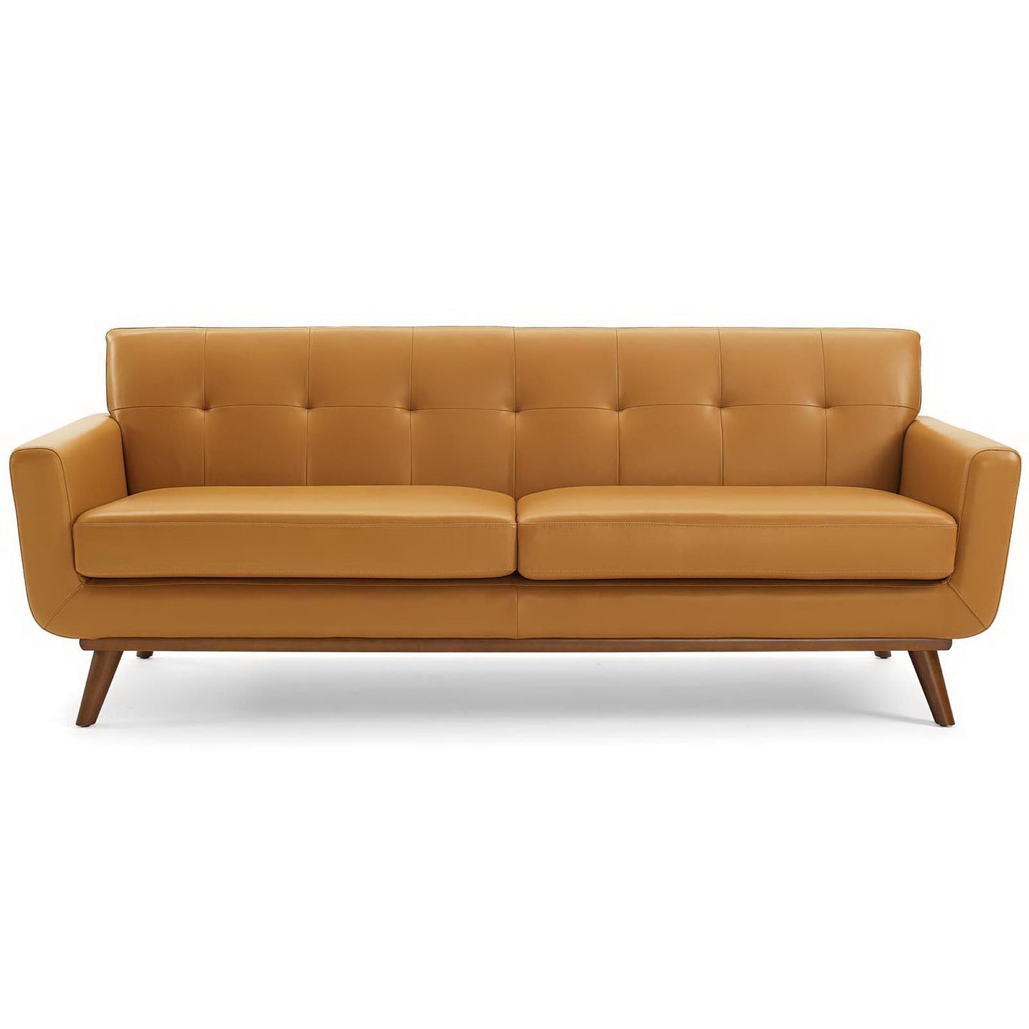 Flint Top-Grain Leather Living Room Lounge Sofa in Tan