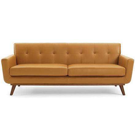 Engage Top-Grain Leather Living Room Lounge Sofa in Tan