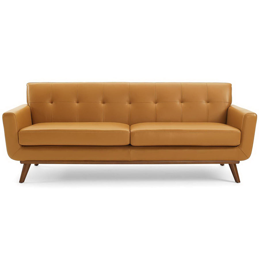 Flint Top-Grain Leather Living Room Lounge Sofa in Tan