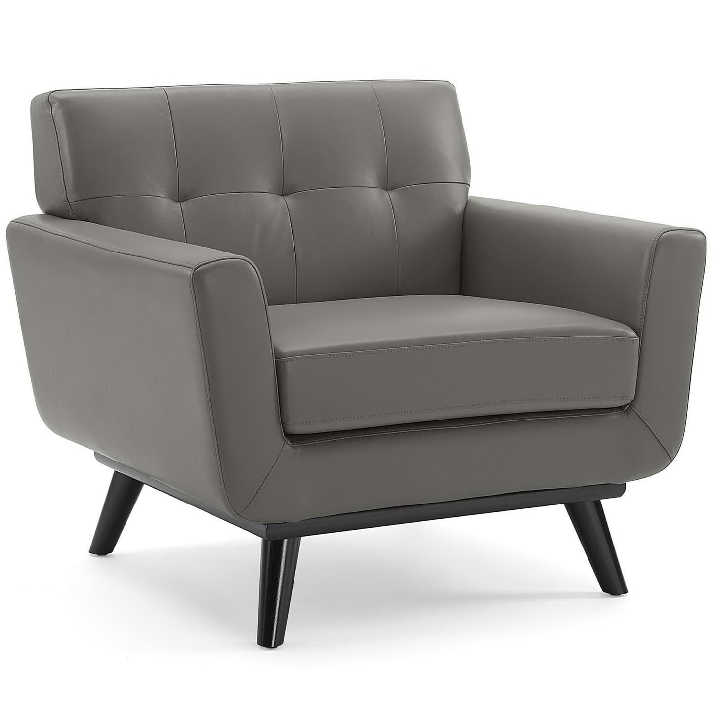 Engage Top-Grain Leather Living Room Lounge Accent Armchair by Furniture For America