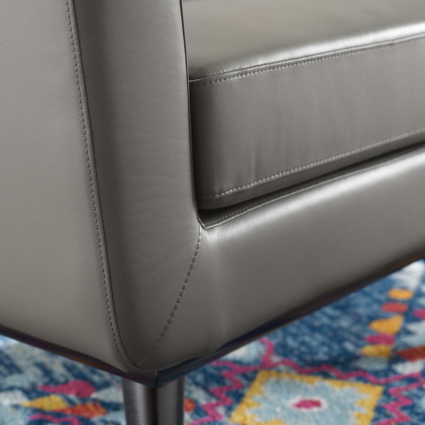 Engage Top-Grain Leather Living Room Lounge Accent Armchair by Furniture For America