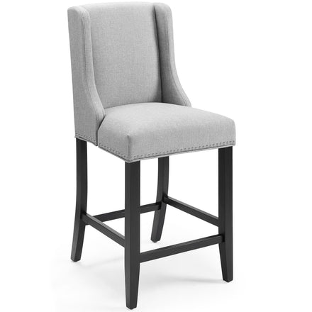 Baron Upholstered Fabric Counter Stool in Light Gray
