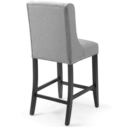 Baron Upholstered Fabric Counter Stool in Light Gray