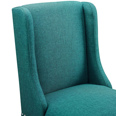 Baron Upholstered Fabric Counter Stool in Teal