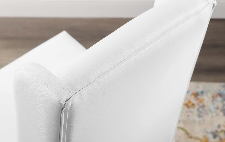 Lyra Faux Leather Counter Stool in White