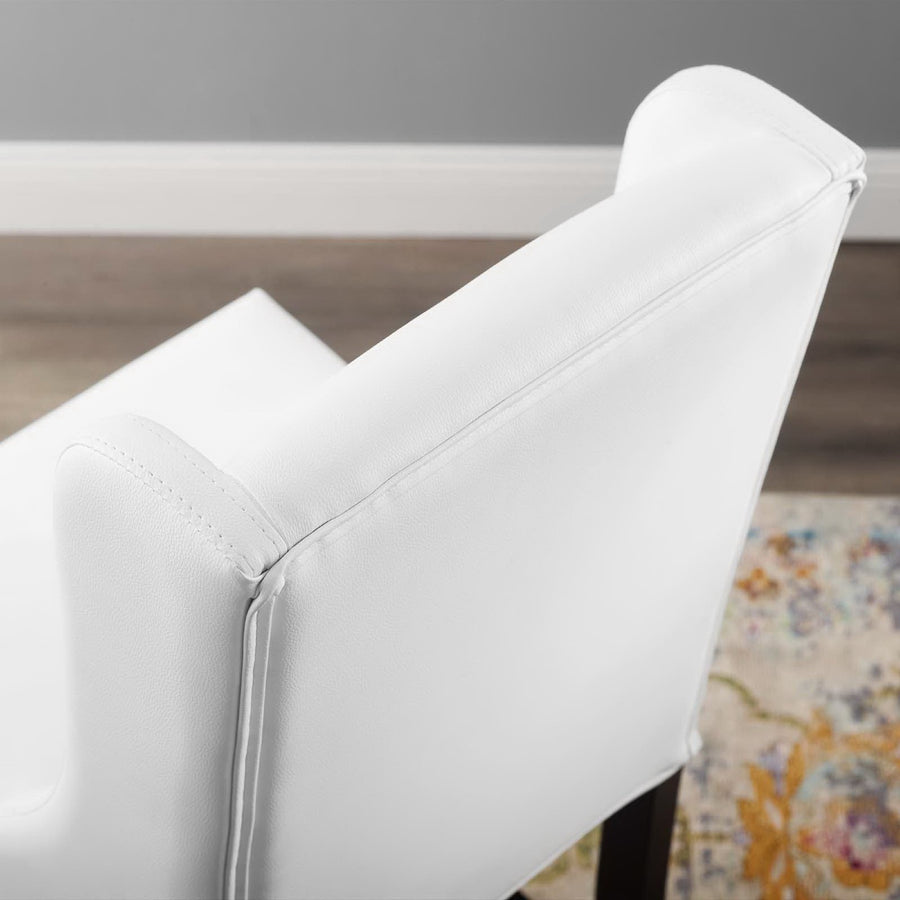 Lyra Faux Leather Counter Stool in White