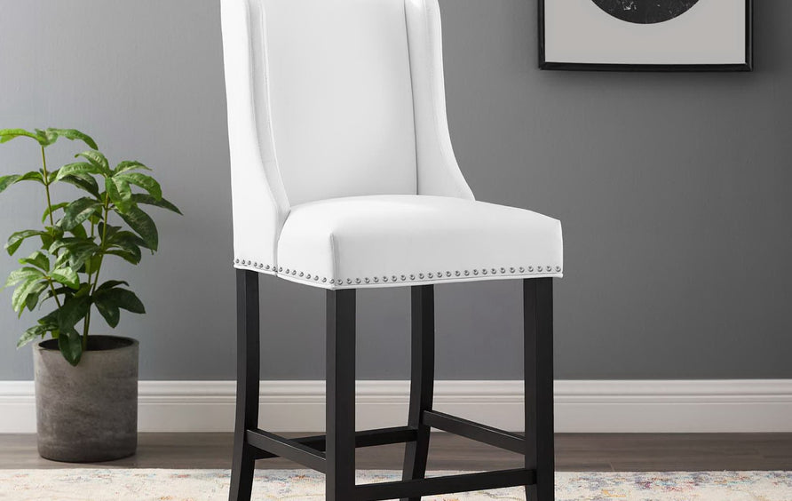 Lyra Faux Leather Counter Stool in White