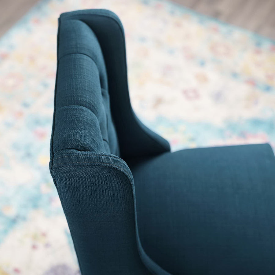 Ellison Tufted Button Upholstered Fabric Counter Stool in Azure