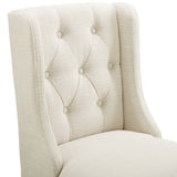 Ellison Tufted Button Upholstered Fabric Counter Stool in Beige
