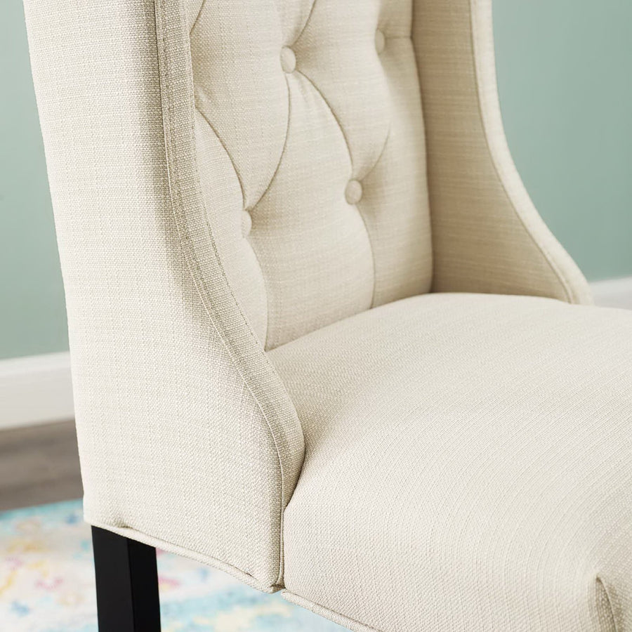 Ellison Tufted Button Upholstered Fabric Counter Stool in Beige