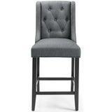 Ellison Tufted Button Upholstered Fabric Counter Stool in Gray