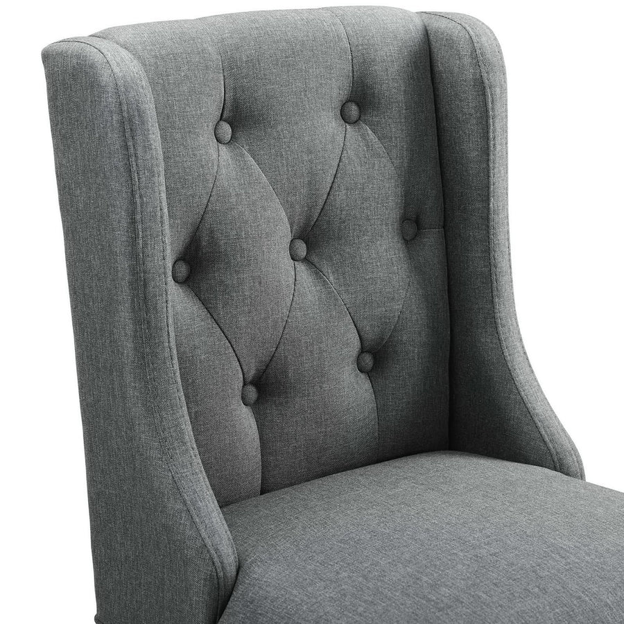 Ellison Tufted Button Upholstered Fabric Counter Stool in Gray