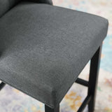 Ellison Tufted Button Upholstered Fabric Counter Stool in Gray