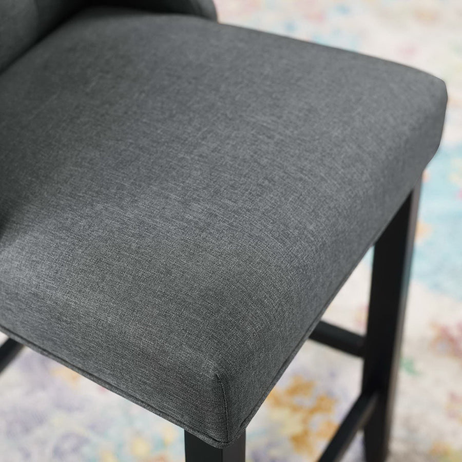Ellison Tufted Button Upholstered Fabric Counter Stool in Gray