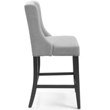 Ellison Tufted Button Upholstered Fabric Counter Stool in Light Gray