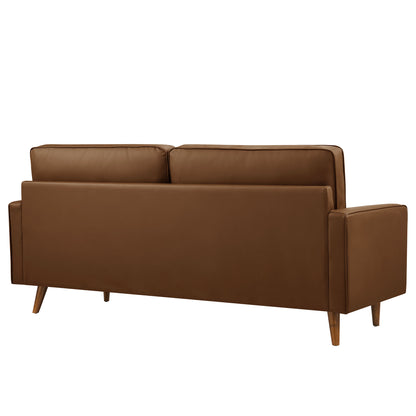 Valour Tufted Vegan Leather Sofa by Furniture for America