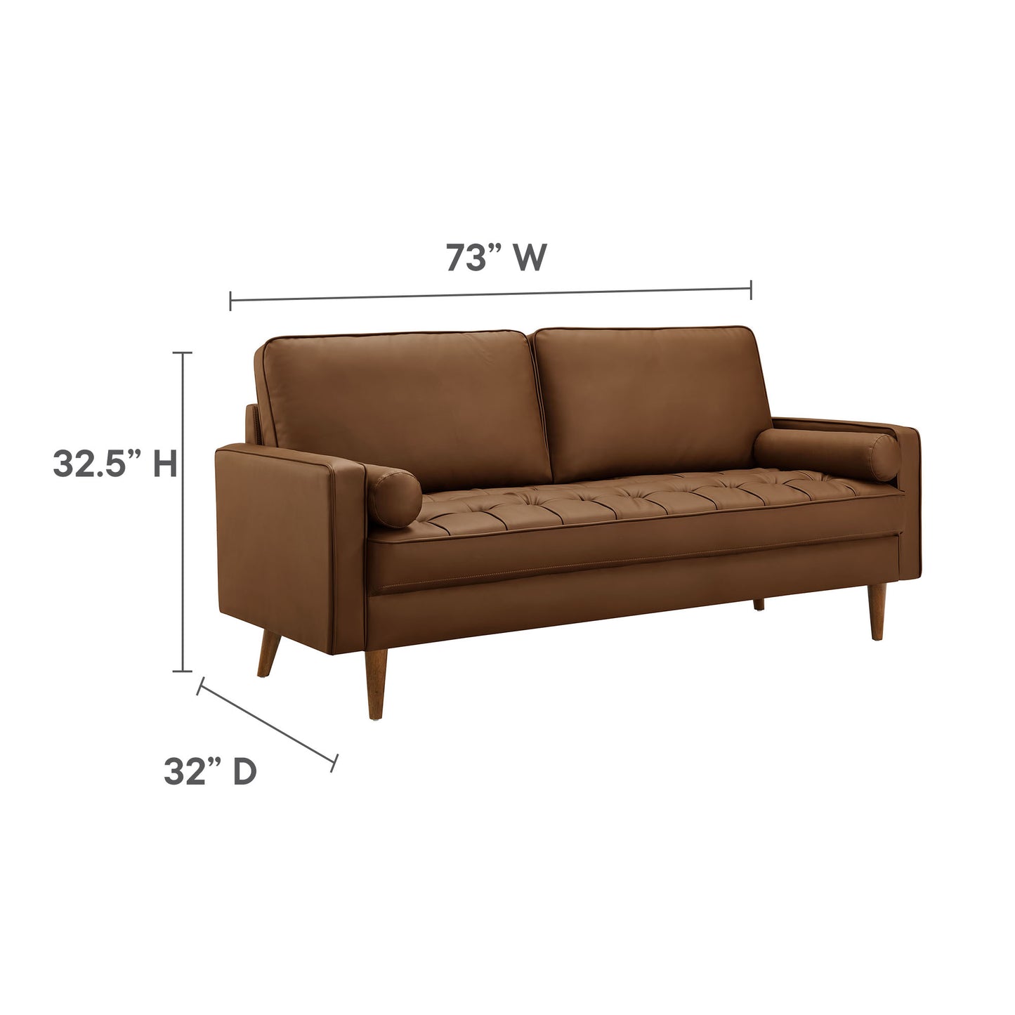 Valour Tufted Vegan Leather Sofa by Furniture for America