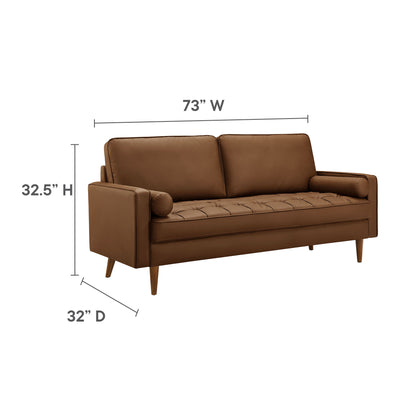 Valour Tufted Vegan Leather Sofa by Furniture for America
