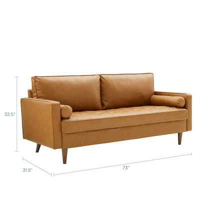 Valour Upholstered Faux Leather Sofa by Furniture for America