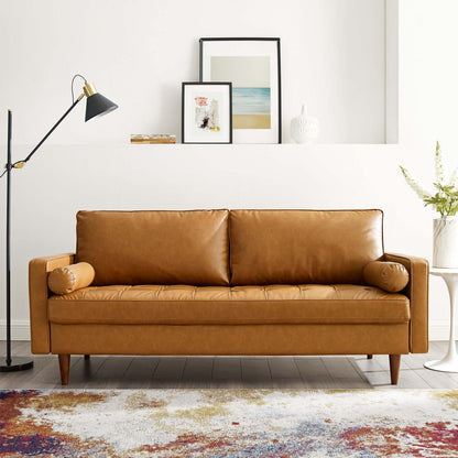 Valour Upholstered Faux Leather Sofa by Furniture for America