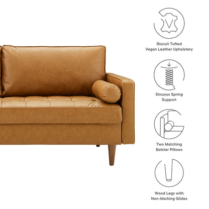 Valour Tufted Vegan Leather Sofa by Furniture for America