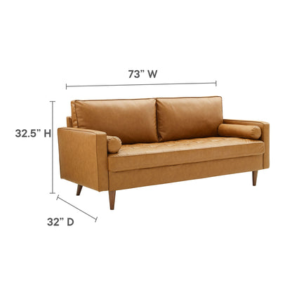Valour Upholstered Faux Leather Sofa by Furniture for America