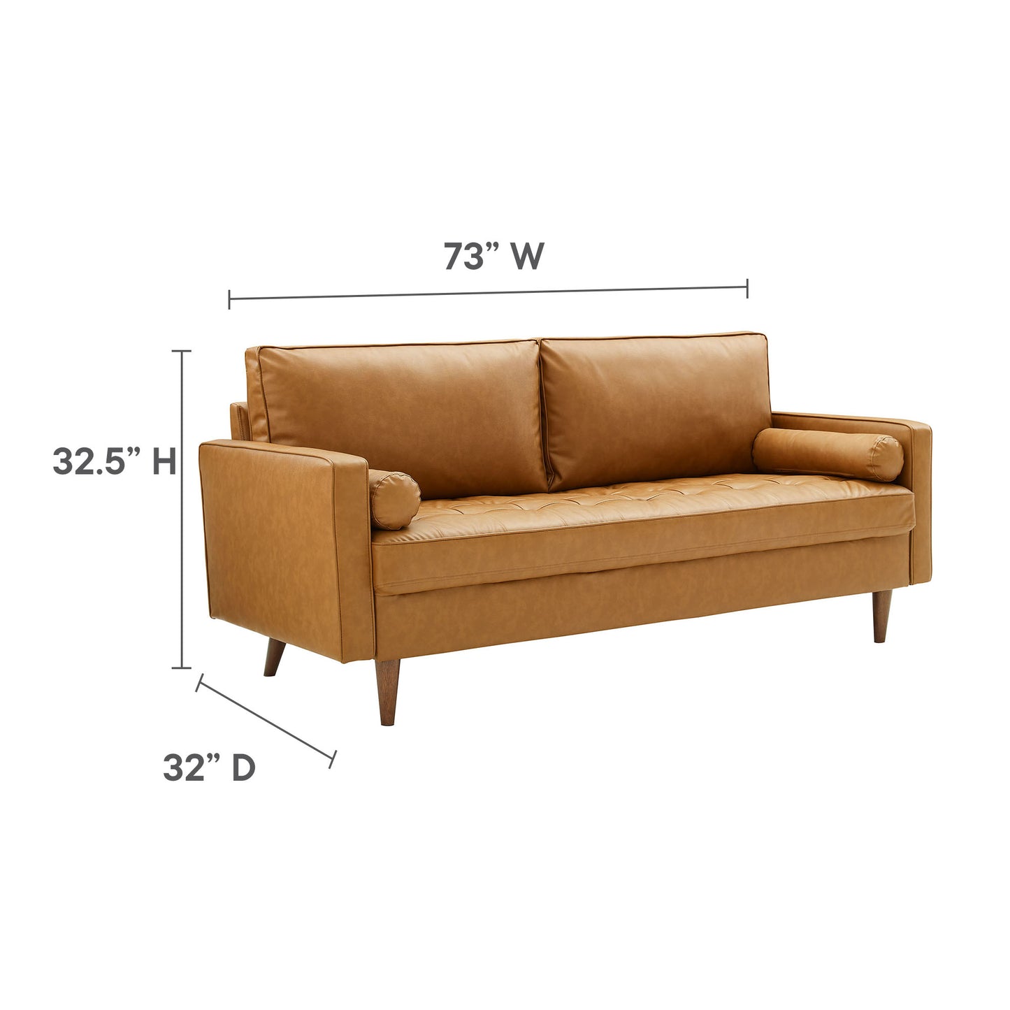Valour Tufted Vegan Leather Sofa by Furniture for America