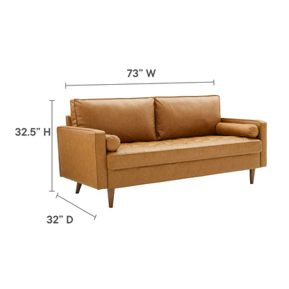 Valour Tufted Vegan Leather Sofa by Furniture for America