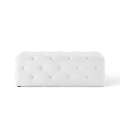 Amour 48" Tufted Button Entryway Faux Leather Bench by Furniture For America