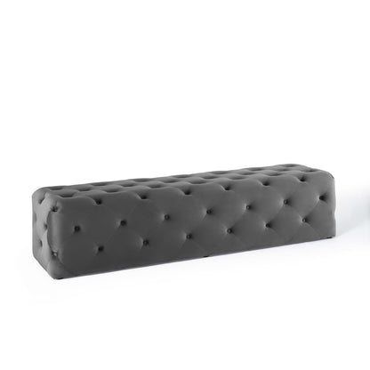 Amour 72" Tufted Button Entryway Performance Velvet Bench by Furniture For America