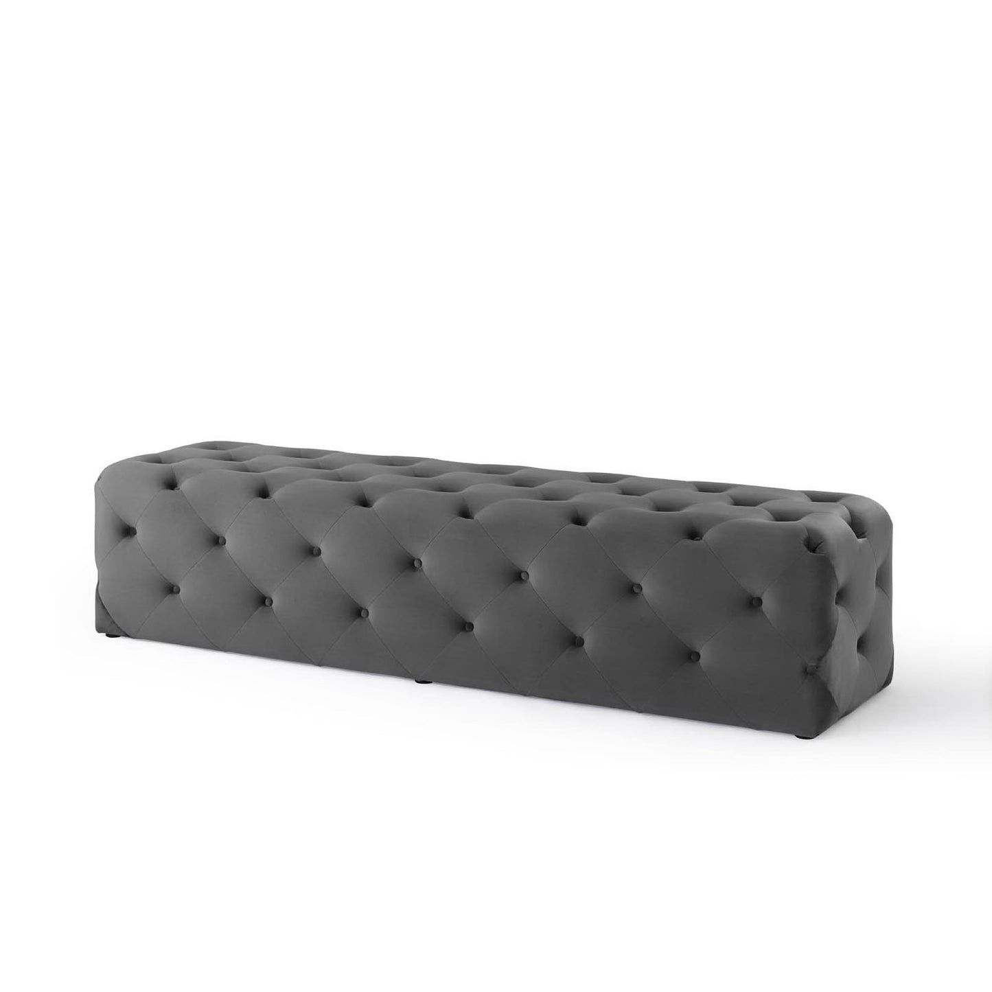 Amour 72" Tufted Button Entryway Performance Velvet Bench by Furniture For America