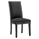 Maison Performance Velvet Dining Side Chairs Set of 2 in Charcoal