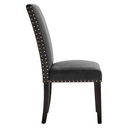 Parcel Performance Velvet Dining Side Chairs Set of 2 by Furniture For America