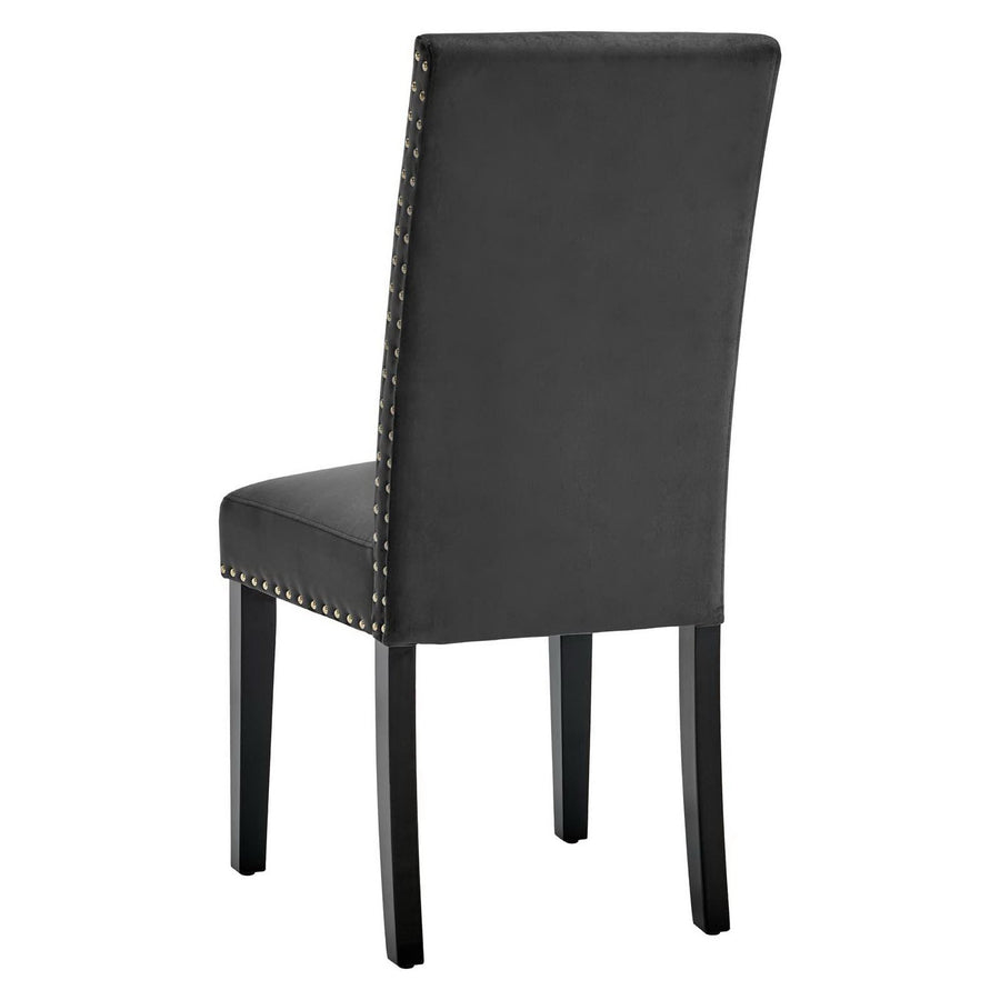 Maison Performance Velvet Dining Side Chairs Set of 2 in Charcoal