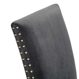 Maison Performance Velvet Dining Side Chairs Set of 2 in Charcoal