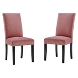 Maison Performance Velvet Dining Side Chairs Set of 2 in Dusty Rose