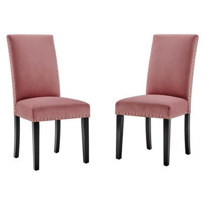 Parcel Performance Velvet Dining Side Chairs Set of 2 by Furniture For America