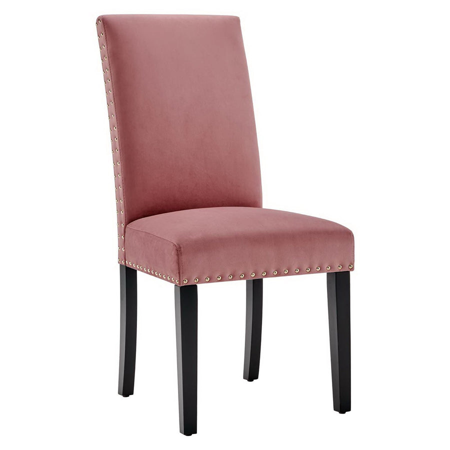 Maison Performance Velvet Dining Side Chairs Set of 2 in Dusty Rose